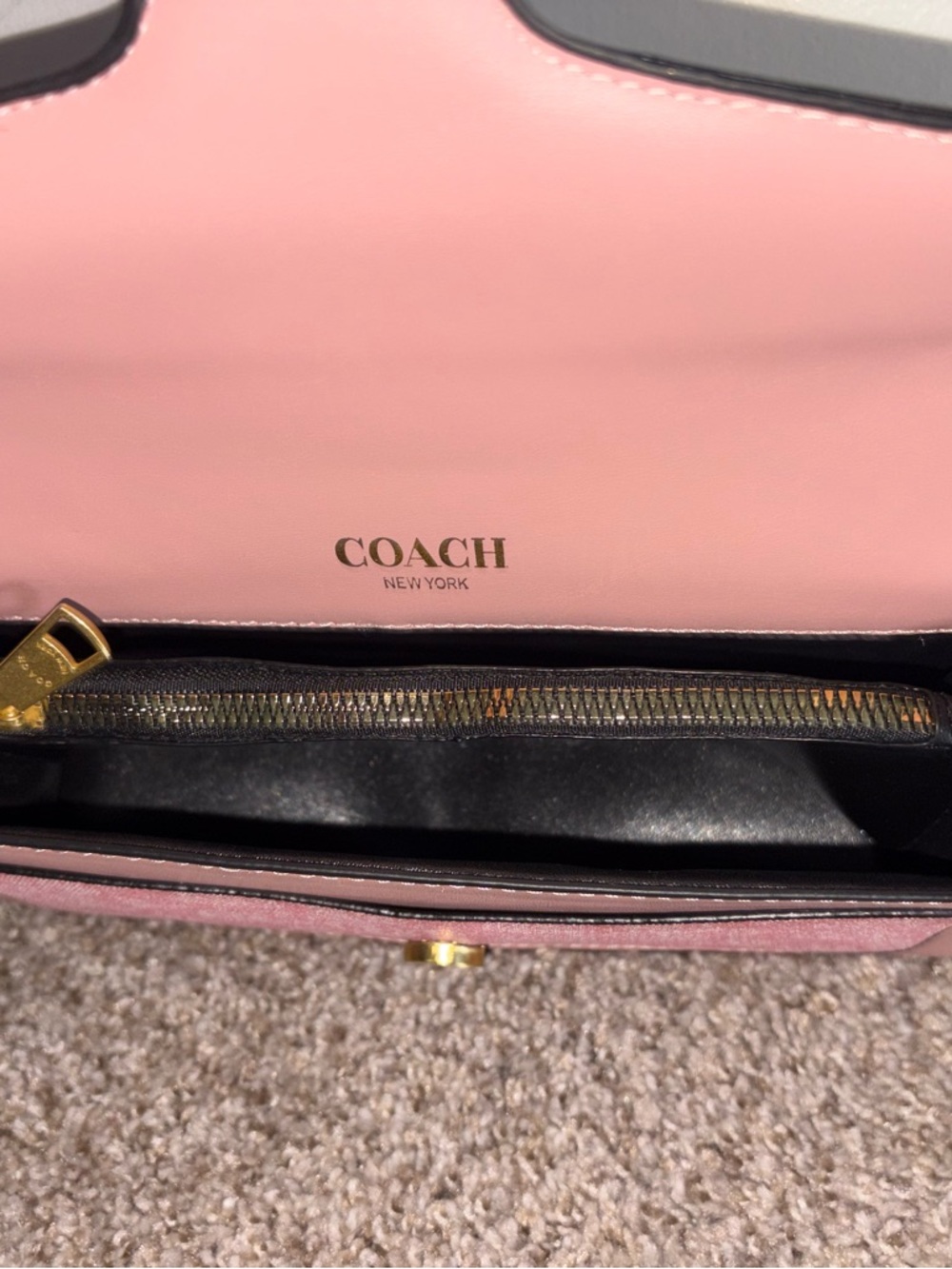 Coach Rose Pink Leather Crossbody with Gold-Tone Buckle - Picture 2 of 5